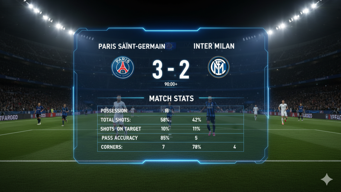PSG vs Inter Milan Stats Head-to-Head, Predictions & Live Updates