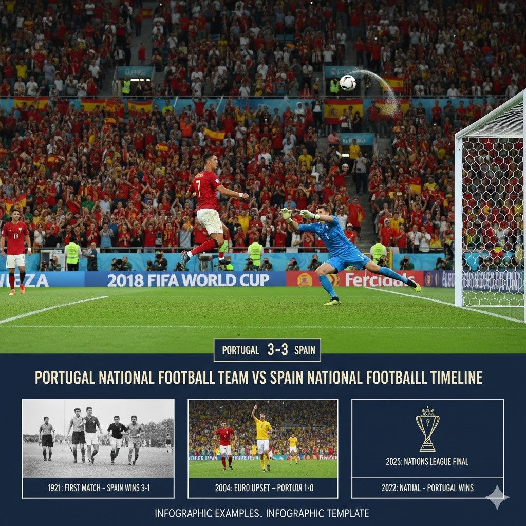 Portugal National Football Team vs Spain National Football Team Timeline